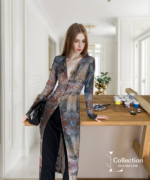 Retro Print Cardigan